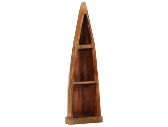 HGFDVCMR Standregal Boot-Look 39x27x127 cm Altholz Massiv Ausgefallener Blickfang im Bootdesign mit 3 Fächern für Bücher und Deko im Wohnzimmer oder Flur.