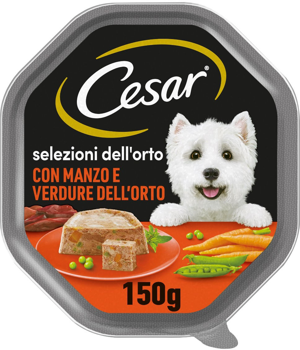 Cesar Dog Selezioni dell'Orto Vaschetta Multipack 14x150G MANZO E VERDURE