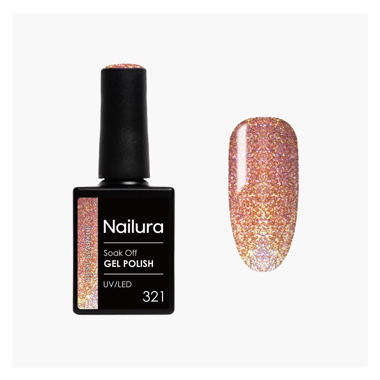 Nailura - Gel Polish 321 - Rust Sparkle - 10 ml (Rostglitzer) (70340)