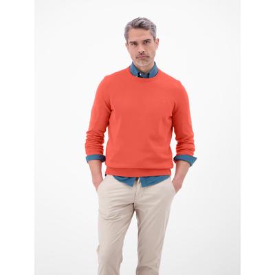 Strickpullover LERROS "Herren Strickpullover aus Baumwolle mit Crewneck Ausschnitt", Herren, Gr. XXL, orange (vivid rot), 100% Baumwolle, Pullover Strickpullover, Weicher Strick-Pullover, Rundhalsausschnitt, lange Ärmel, pflegeleicht