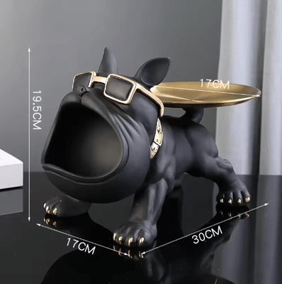 Inspire Picks ChicGuard Bulldog Figurine Storage Box Decorative Dog Statue Organizer a
