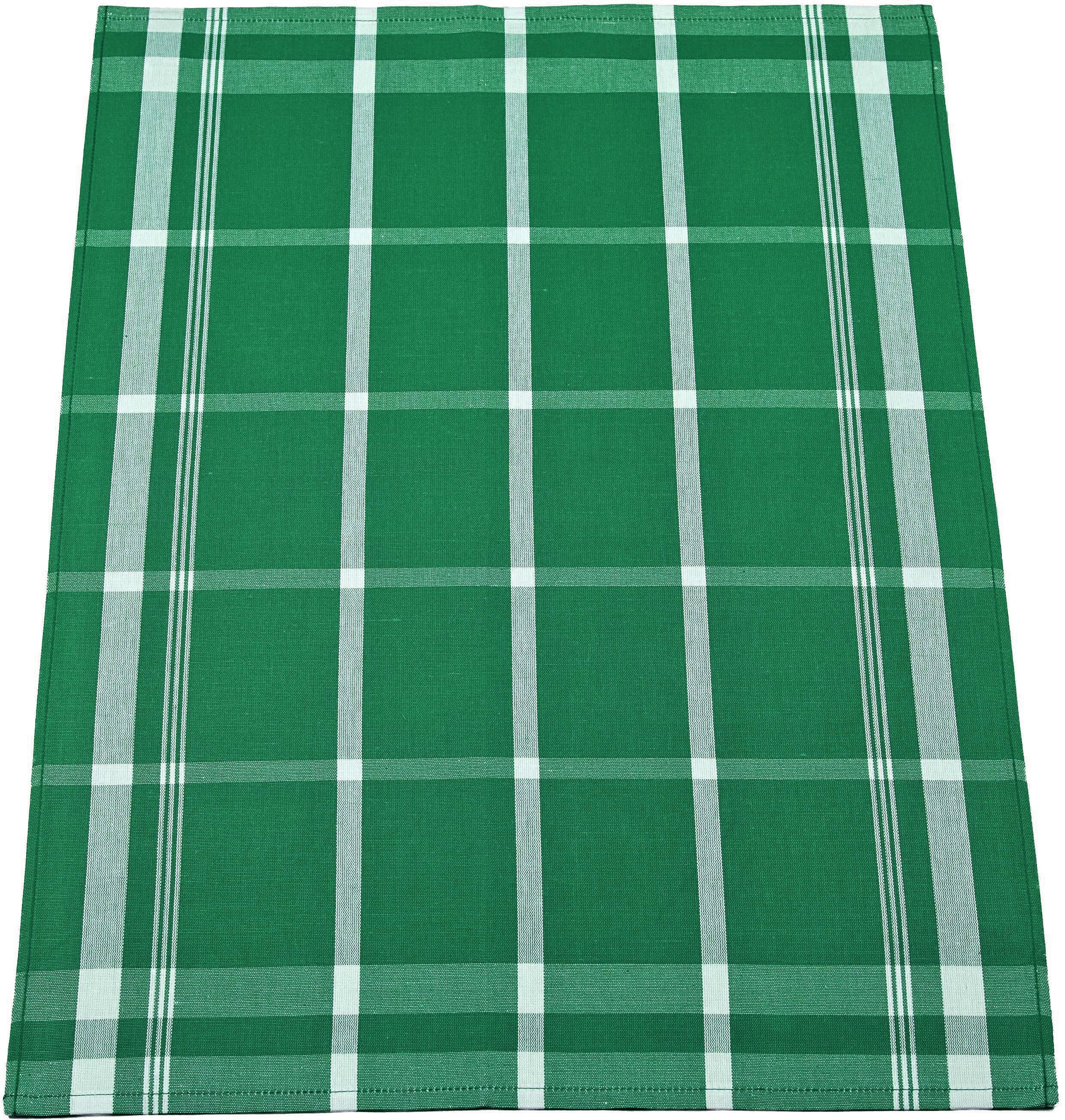 ROSS "Exclusiv" Blockkaro, 50% Baumwolle, 50% Leinen, 50x70 cm grün 3 Stk., 50 % Baumwolle 50 % Leinen