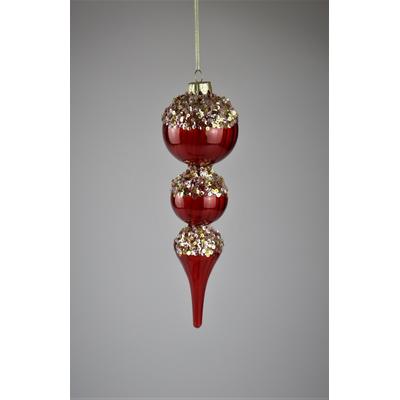 Christbaumschmuck AM DESIGN "aus Glas, Ø: 21 cm", rot, Ø:21cm, Weihnachtsbaumschmuck, 2er Set