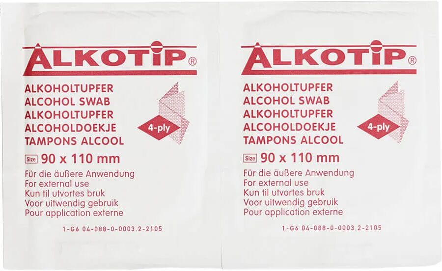 Alkotip Alcohol Swabs 90 × 110 mm (100 pieces)