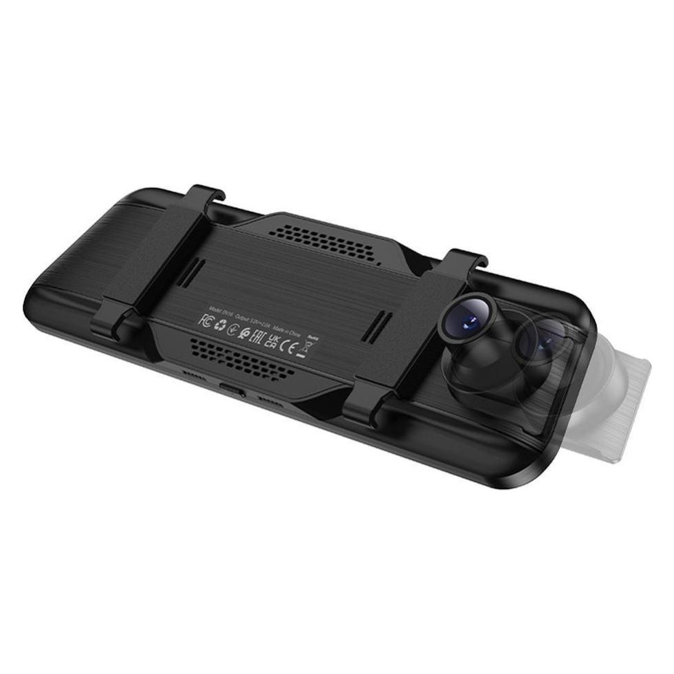 Hoco DV16 Rückspiegel-Dashcam - 9,66"-Display - 1080p/720p-Doppelkamera, schwarz (Eingebautes Display, Eingebautes Mikrofon, Full HD) (6942007664219)
