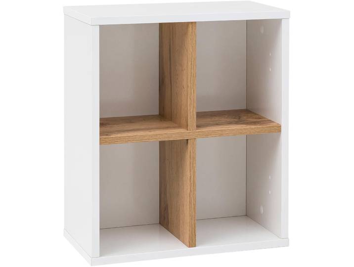 Regalwürfel SCHILDMEYER Padua , weiss (weiß, eichefarben landhaus), B:40,5cm H:48,3cm T:29,5cm, Holzwerkstoff, Regale, Regalwürfel