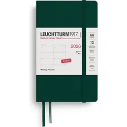 Leuchtturm 1917 Wochenplaner 2026 EN A6, Softcover, Waldgrün