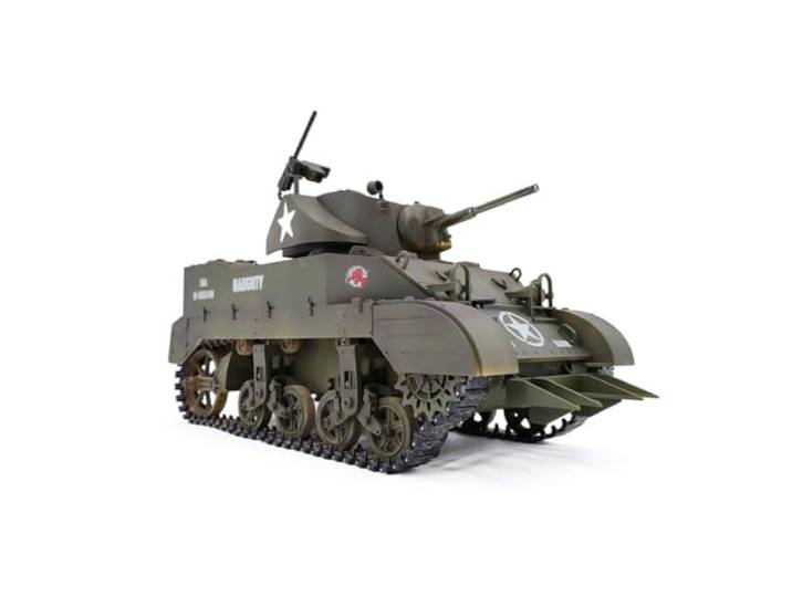 BuildCubes 1/16 RC Tank US M5A1 Stuart RC Panzer Modell mit Ton Rauch Effekte, 2.4G Tank RC Kampfpanzer Modell RC Militär Panzer, RC Armee Panzer Spielzeug Geschenk