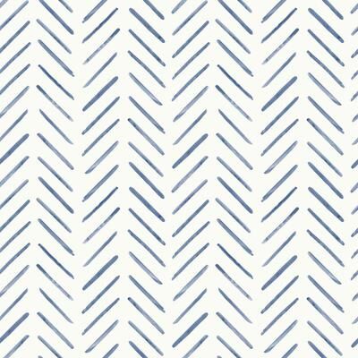 York Wallcoverings Navy Painted Herringbone Peel and Stick Wallpaper