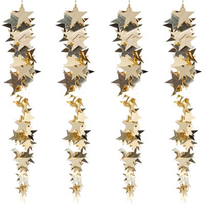 Baumbehang CREATIV DECO "Weihnachtsdeko, Christbaumschmuck", gold (goldfarben), B:5cm H:22cm, Kunststoff, Dekohänger, Weihnachtsbaumschleife Weihnachtsbaumschmuck Weihnachtsanhänger Weihnachtsbaumklammer Weihnachtsbaumspitze, unzählige funkelnde Sterne