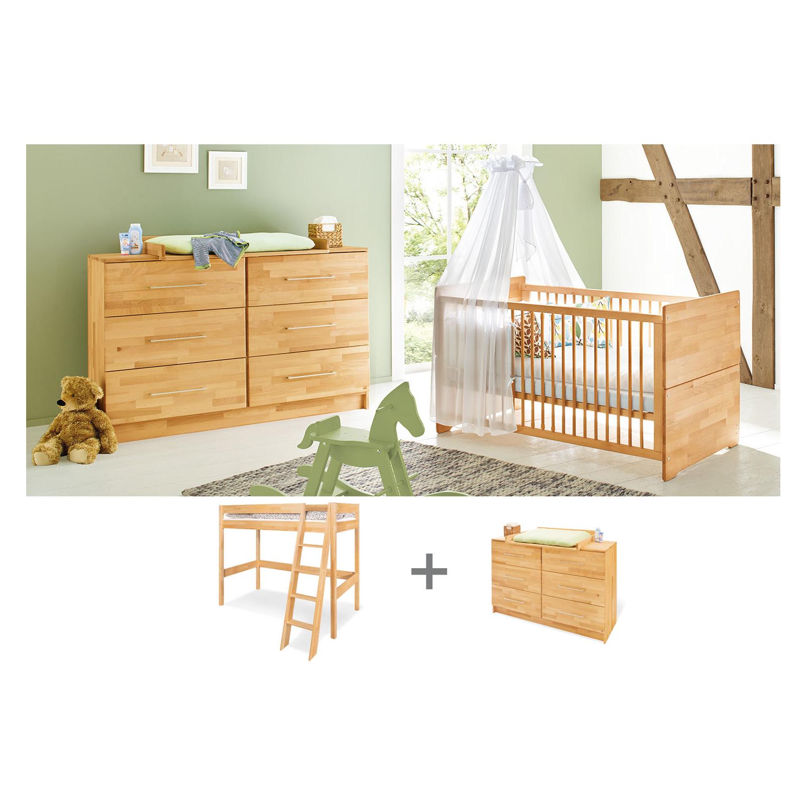 Pinolino Jugendzimmer "Natura" extrabreit mit Hochbett, 2-tlg. (092175JHX)