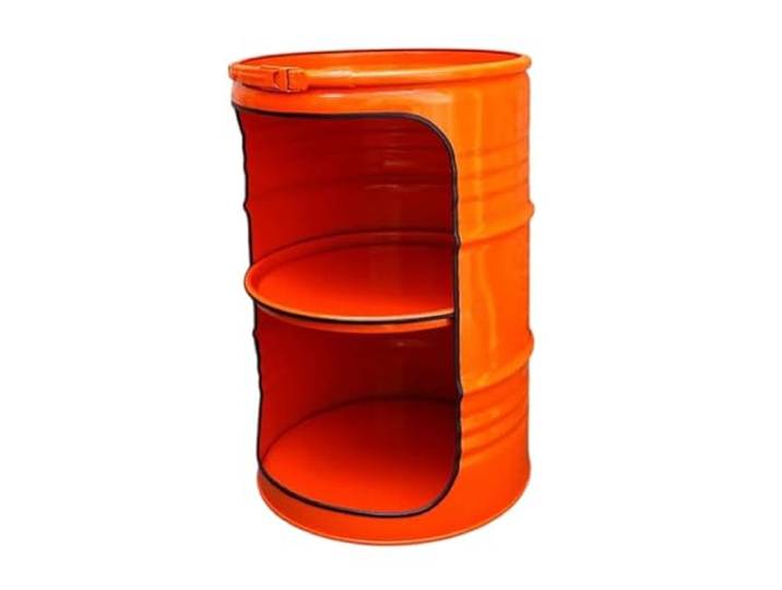 Srm - Design Fassregal Fassmöbel Regalfass Design Regal Ölfass Möbel 210 Liter Volumen Farbe Orange RAL 2004 inkl. 2 Lampenfassungen für E27 Leuchtmittel