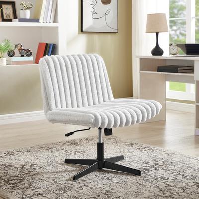 Roundhill Furniture Roundhill Blynn Adjustable Swivel Criss Cross Chair, Wide Seat Office Chair Vanity Chair
