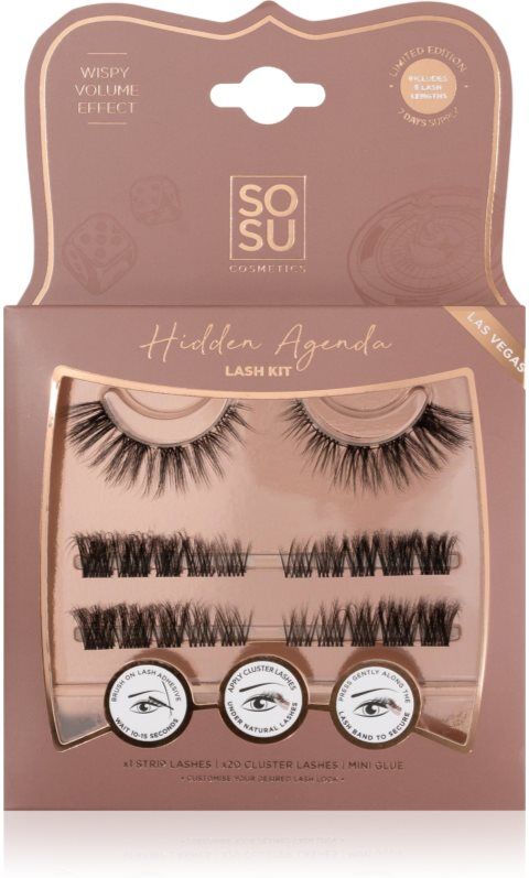 SOSU Cosmetics Hidden Agenda Lash Kit faux-cils Las Vegas 1 pcs