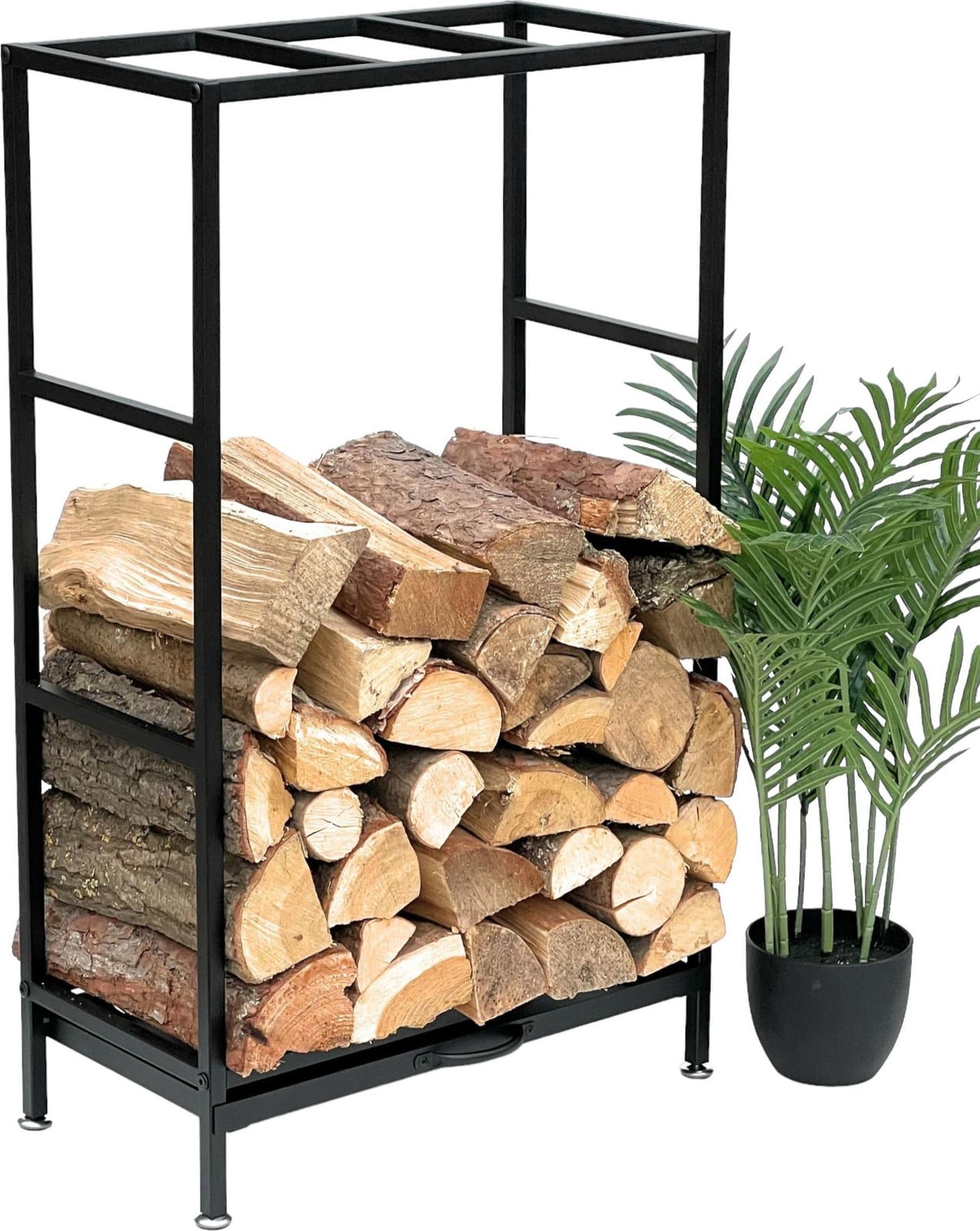 DanDiBo Houtrek voor houtkachel met lade, zwart, Breedte: 80 cm