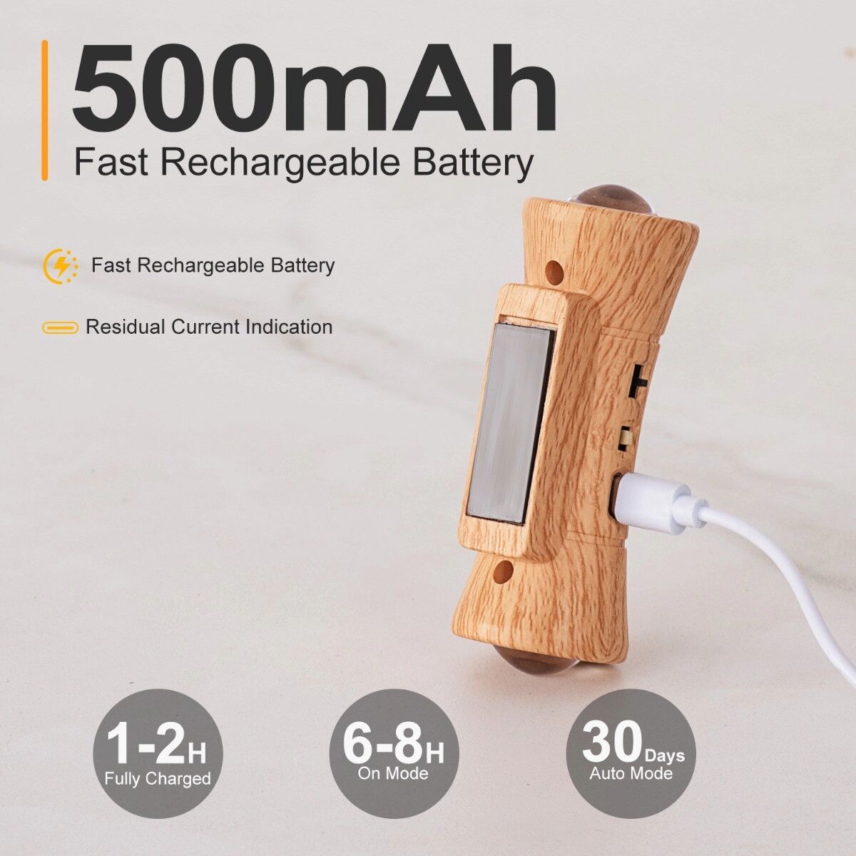 INF Vertikale Sanduhr-Ambient-Bewegungsmelder-Wandlampe – Wiederaufladbar 500mAh, 3 Farbtemperaturen, Magnetische Halterung Schwarz