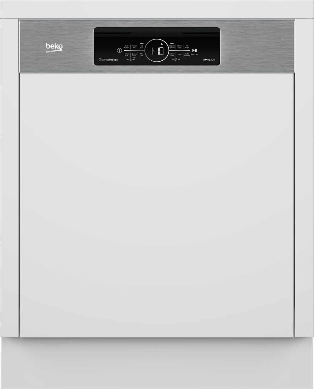 Beko BDSN36461XC, Halb integriert, Standardgröße (60 cm), Schwarz, Edelstahl, Berührung, LCD, Schublade