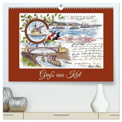 Gruß aus Kiel (hochwertiger Premium Wandkalender 2027 DIN A2 quer), Kunstdruck in Hochglanz