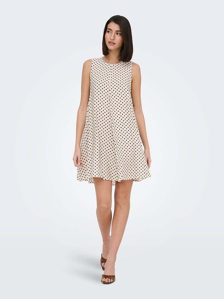 JDY Kleid "Troya Barbara Life" in Beige/ Schwarz - M