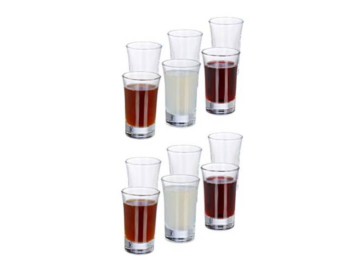 Relaxdays Verres à liqueur\, lot de 12\, Verres à shots\, 2 cl\, Verres à digestif\, expresso\, schnaps\, shooters\, transparent