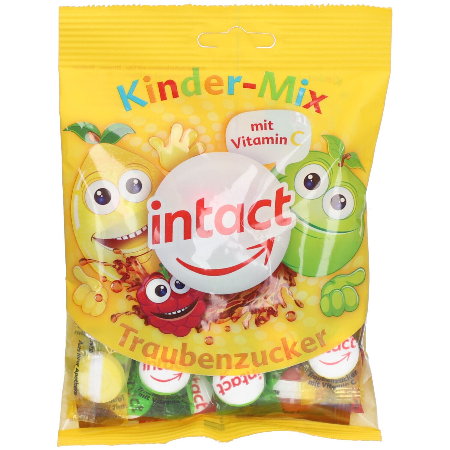 Intact Traubenzucker Beutel Kinder-Mix+Vitamin C 75 g Bonbons