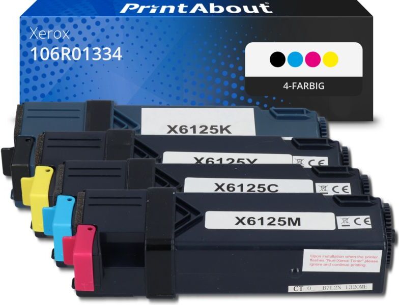 PrintAbout Toner kompatibel mit Xerox 106R01334 - 4-farbig - Multipack