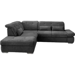 Ecksofa Dalida Anthrazit Chenille mit Bettkasten