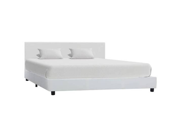Simple LIT durable - Structure de lit - sans matelas - blanc similicuir 160x200cm EU25_X79444