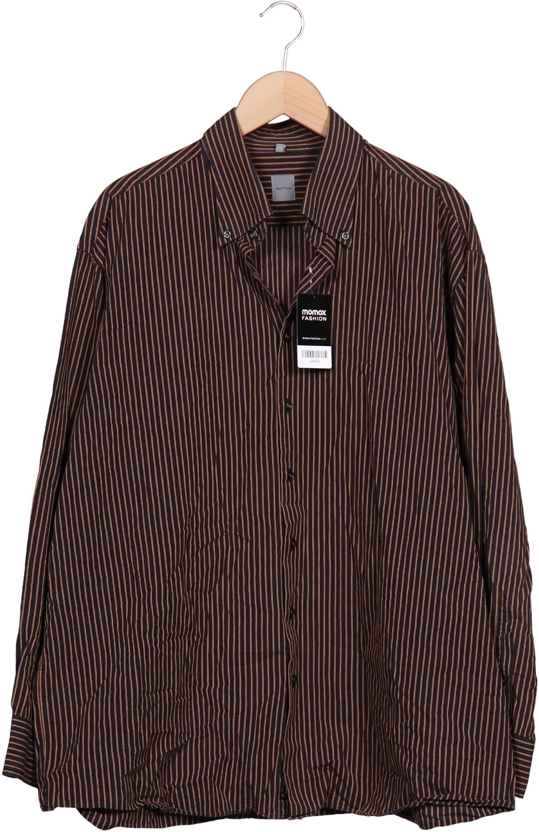 Montego Herren Hemd, Braun, Gr. 45, Baumwolle - Second Hand