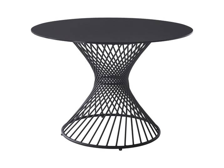 Ambia Home Esstisch, Schwarz, Metall, Glas, rund, rund, 110x76x110 cm, Esszimmer, Tische, Esstische, Glastische