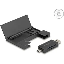 DELOCK Card Reader USB 5Gbps USB Typ-C/Typ-A SD und Micro SD