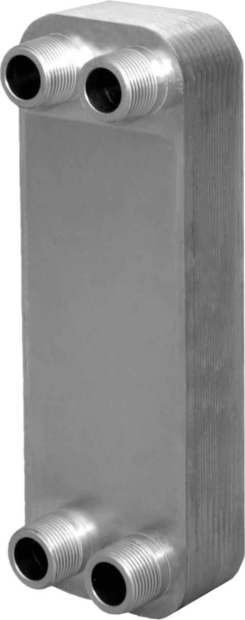 Échangeur de chaleur à plaques Wolf 2071888 75 kW, 1", avec capot isolant, acier inoxydable, 313x313mm