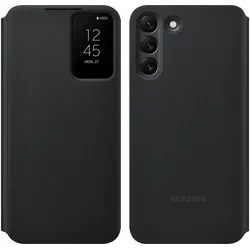 Samsung Smart Clear View Cover (Samsung Galaxy S22+), Smartphone Hülle, Schwarz