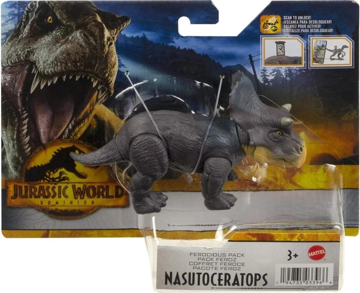 Mattel Jurassic World Dino Nasutocerataps, 10 cm