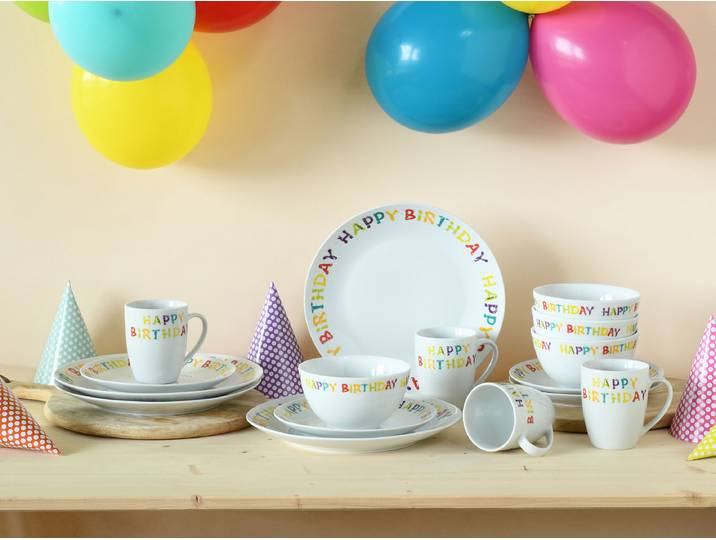Service de table Luna Happy Birthday 32 x 33 x 33cm