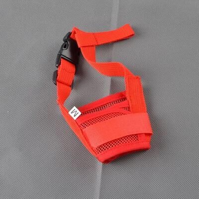 Inspire Essentials Adjustable Dog Muzzle Breathable Anti Bark Dog Muzzle Soft Mesh Pet Muzzle xl red