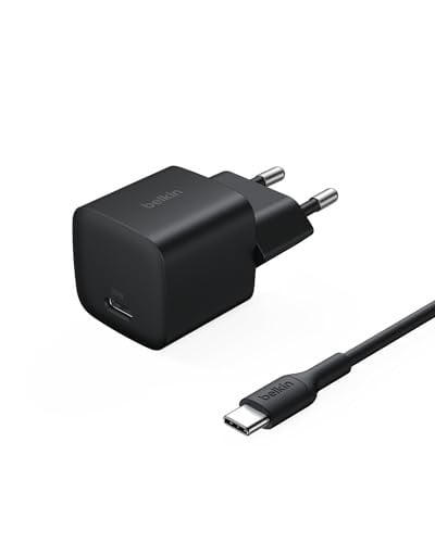 Belkin BoostCharge Compacte 25W USB-C Wandlader met 1m USB-C naar USB-C Kabel - Zwart