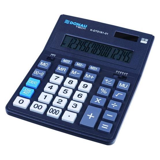 Donau Bürorechner tech, 16-stelliges display, masse 201x155x35mm, schwarz (Batteriebetrieb, Solarenergie) (47273750)