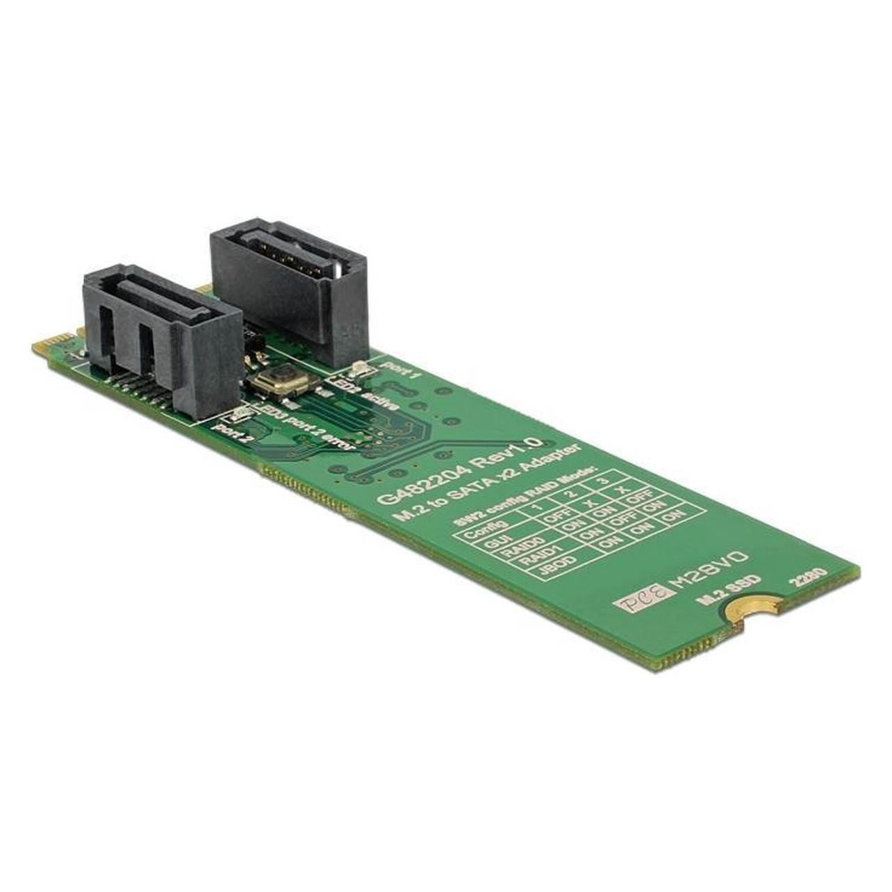 Delock M.2 zu 2xSATA Adapter mit RAID (62961)