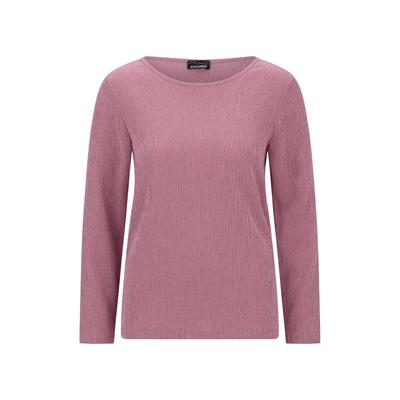 Langarmshirt GOLDNER "Kurzgröße Langarm Melange Jersey-Oberteil", Damen, Gr. 21, rosa (altrosé), Modisch, U-Boot-Ausschnitt, Shirts Langarmshirt, U-Boot-Ausschnitt