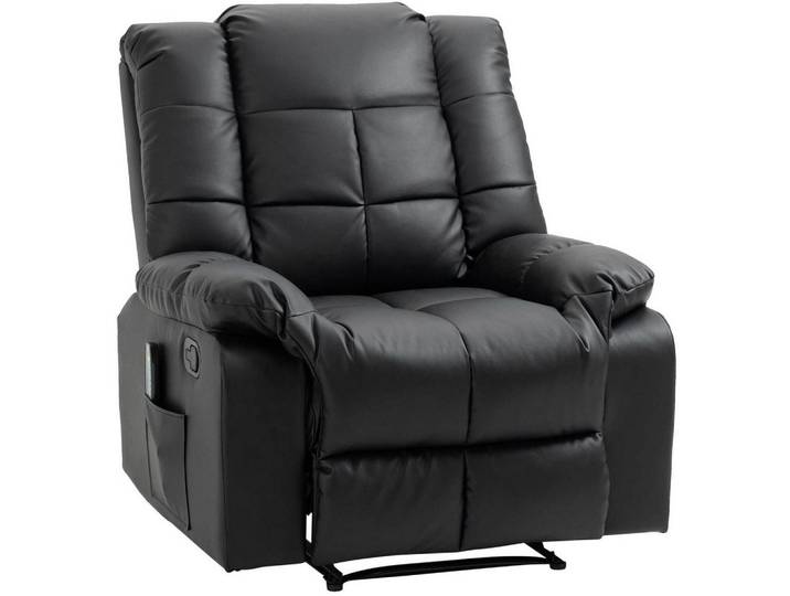 Flora Grace Massagesessel 94/99/99 cm in Schwarz mit 8-Punkt-Massage und Relaxfunktion, Kunststoff, 99x99x94 cm, Wohnzimmer, Sessel, Massagesessel