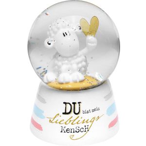 Sheepworld Schneekugel 46953, aus Glas, mit Glitzer, Lieblingsmensch, weiß, 4,5 x 6,5 cm