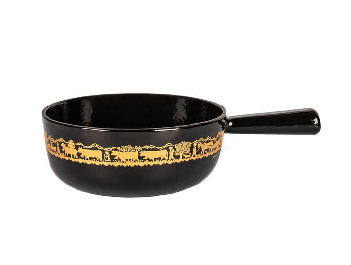 Stöckli Classic Käsefonduecaquelon Alpaufzug schwarz