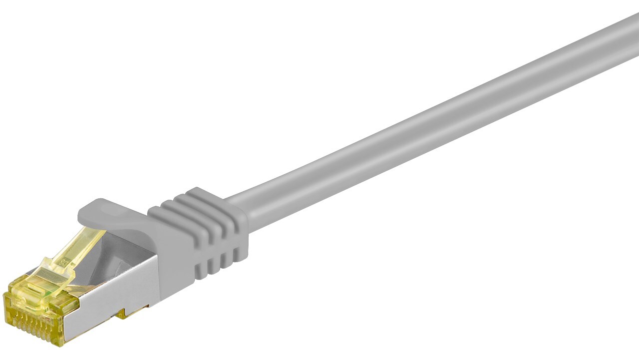 8x Goobay 91666 RJ45-Netzwerkkabel CAT 6A S/FTP (PiMF), 500 MHz mit CAT 7 Kabelkern, grau, 25 m - LSZH-Kabelmantel (halogenfrei), Kupfer, RJ45-Stecker (CAT 6A)