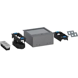 Hager UDKQ067011 UD-ZuHause Bodendosenset m bestückter Versorgungseinheit Q06 Belag T=5mm RAL7011