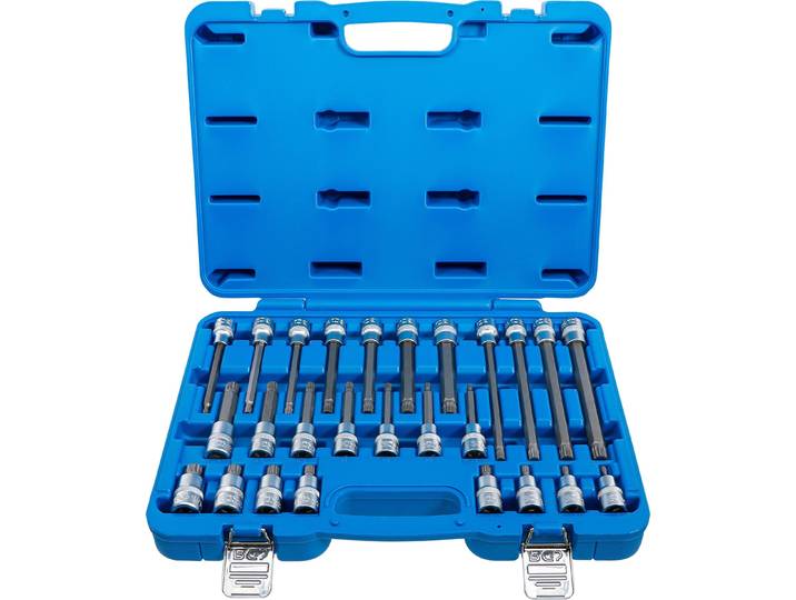 BGS 5180 Assortiment de douilles à embout 12\,5 (1/2)\, denture intérieure\, 26 pièces