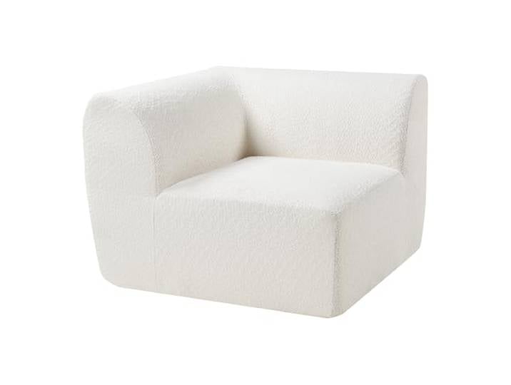 [en.casa] Sofa-Modul Hurvas Eckelement mit Armlehne Eckteil Sofa-Element Bouclé gepolstert 108 x 108 x 76 cm Couch-Element Cremeweiß