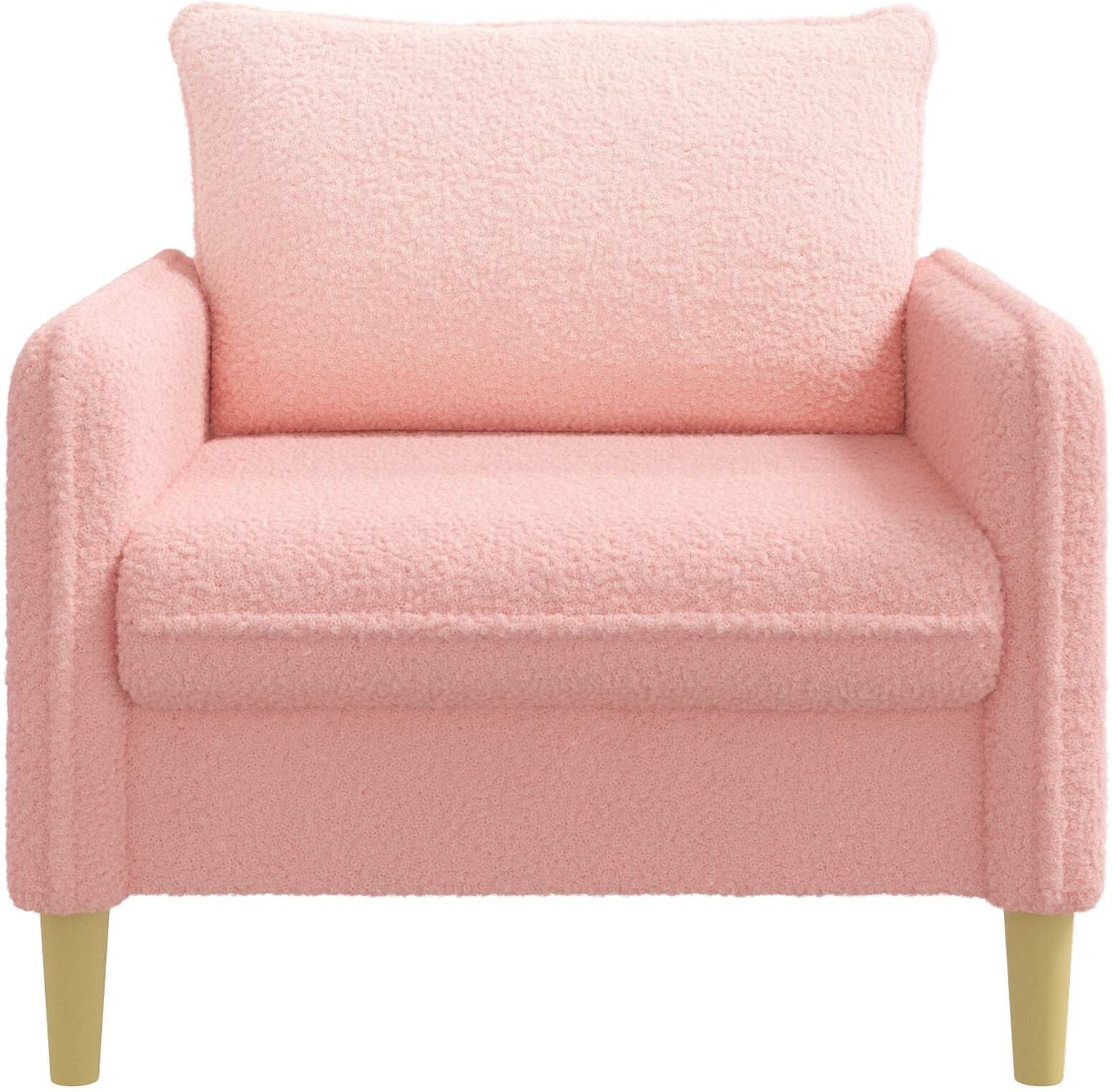 vidaXL Fauteuil XL Rose Bouclé