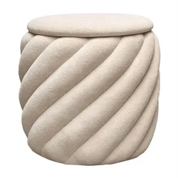 POUF NOEL gepolstert mit Stauraum beige