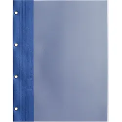 10 Vertragsmappen mit Heftmechanik innen und 4-fach Abheftösung außen blau, Kraftkarton